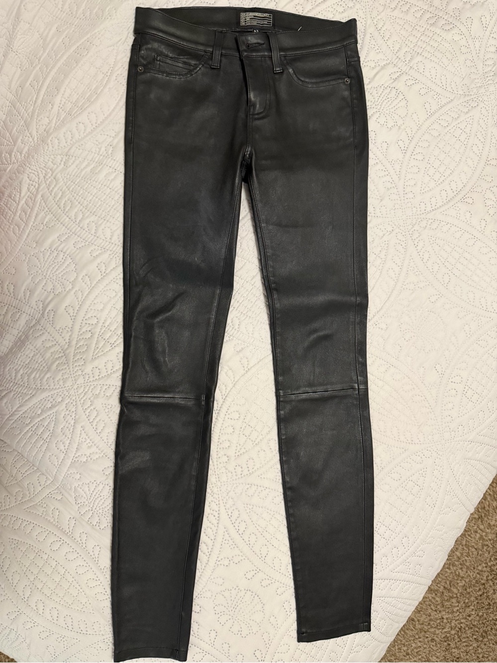 Current/Elliott Black Coated Skinny Pants